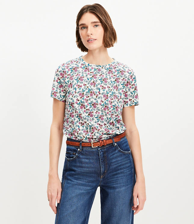 Petite Floral Everyday Crew Tee