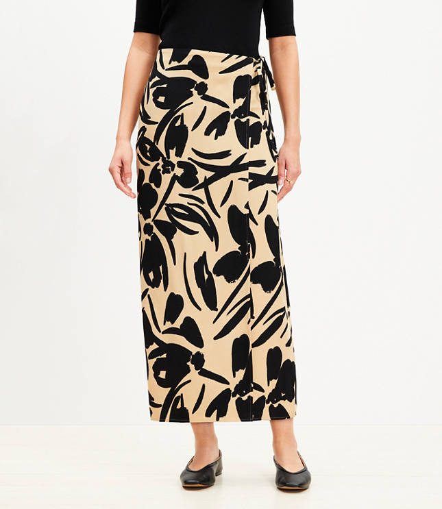 Petite Buttercup Column Midi Wrap Skirt