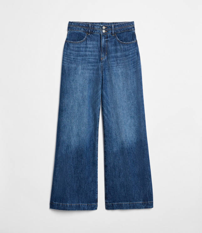 Palazzo Jeans in Classic Mid Wash