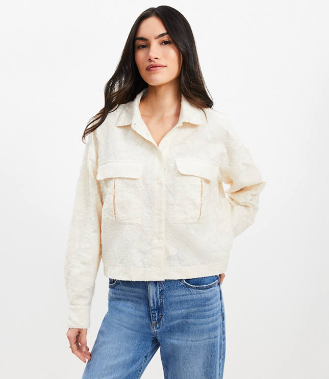 Petite Clip Wide Sleeve Modern Utility Shirt