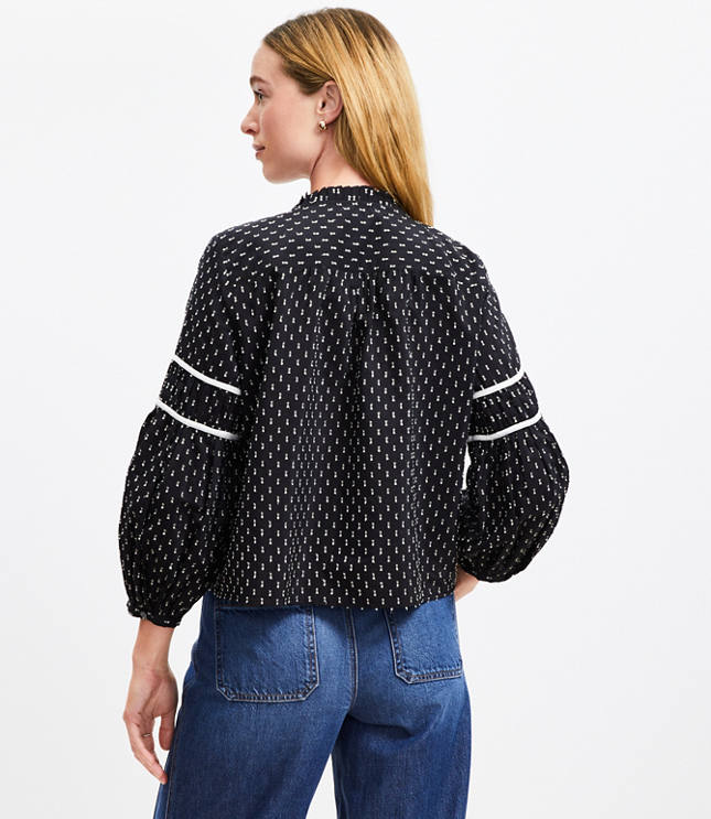 Petite Clip Pleated Yoke Blouse