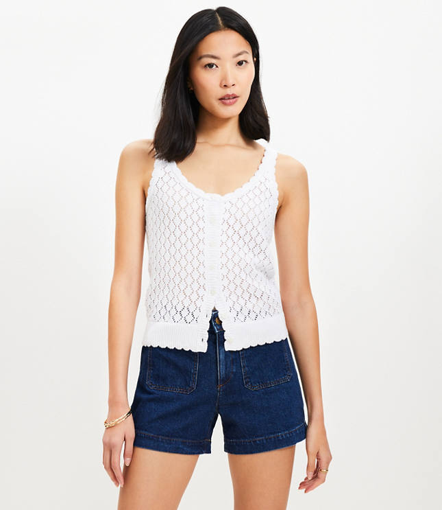 Crochet Button Sweater Tank Top