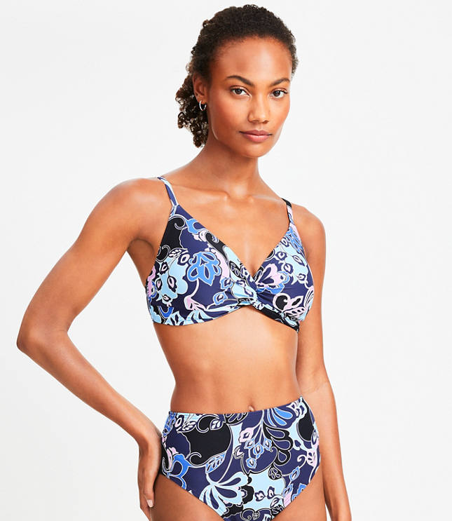 LOFT Beach Floral Twist Bikini Top