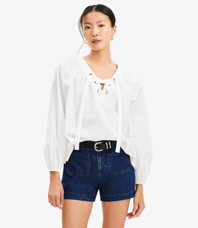 Lace Up Blouse