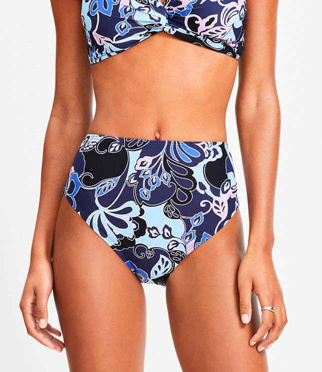 LOFT Beach Floral High Waist Bikini Bottom