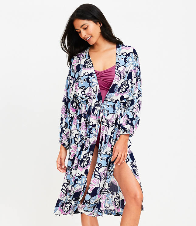 LOFT Beach Floral Kimono