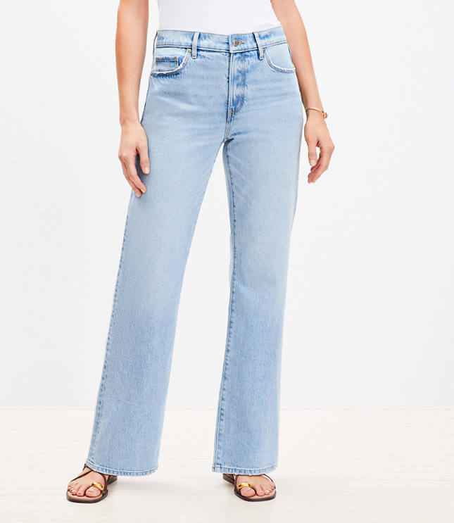 Destructed Mid Rise Relaxed Straight Jeans Wash