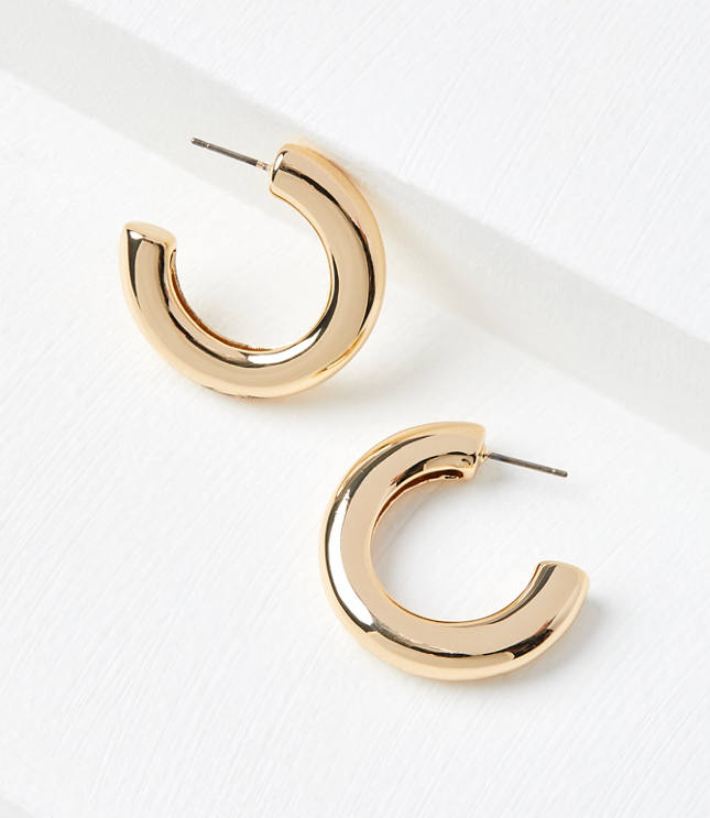 Modern C Hoop Earrings