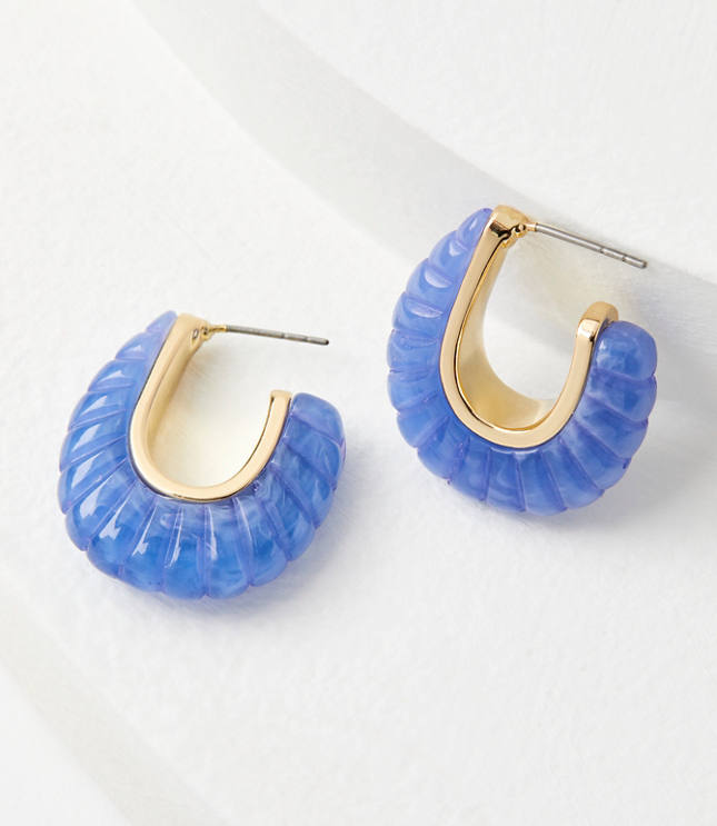 Resin C Hoop Earrings