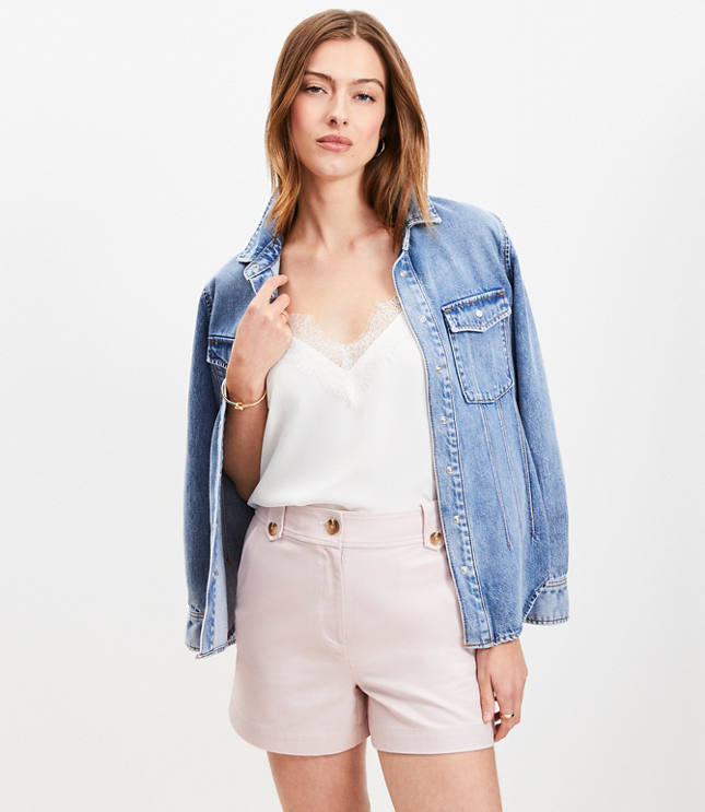 Loft Petite Tab Waist Utility Shorts