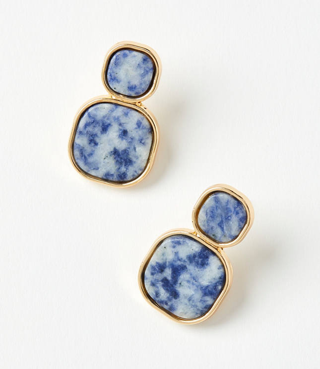 Marbleized Rounded Square Drop Earrings