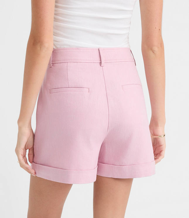Petite Cuffed Shorts in Cotton Linen