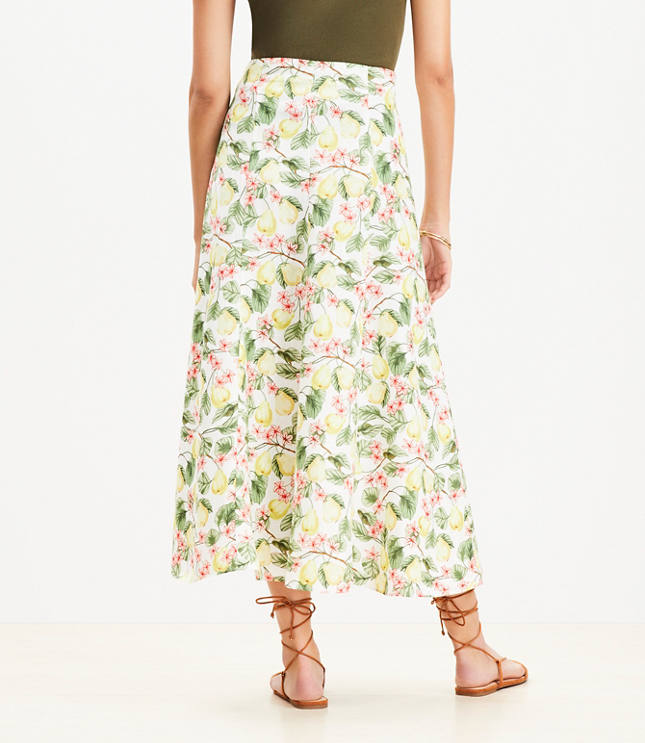 Blossom Linen Blend Midi Skirt