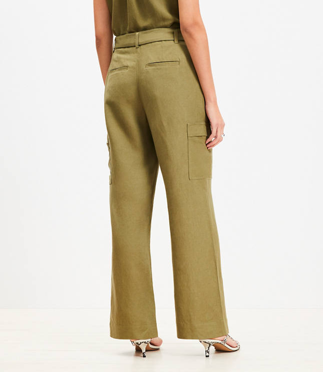 Drapey Cargo Pants in Linen Blend