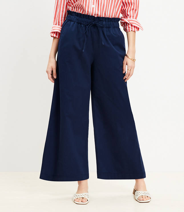 Breezy Wide Leg Ankle Pants in Twill