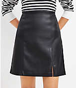 Seamed Faux Leather Skirt carousel Product Image 2