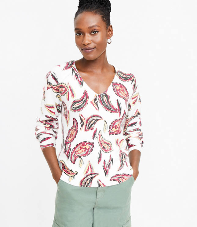 Floral Embroidered Pointelle Sweater