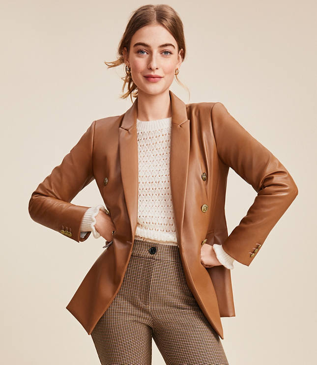 Leather Preppy Blazer - Women - Ready-to-Wear