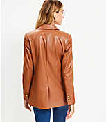 Faux Leather Double Breasted Blazer carousel Product Image 3