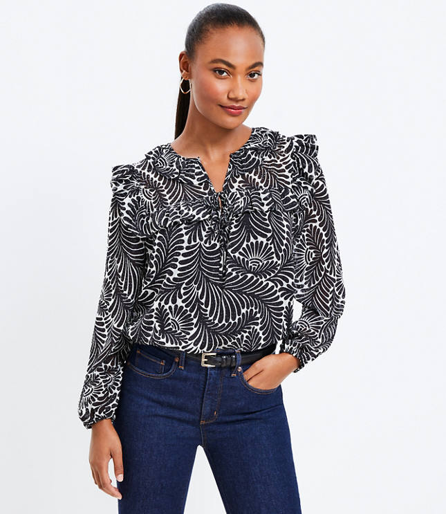 Shirred Peplum Blouse