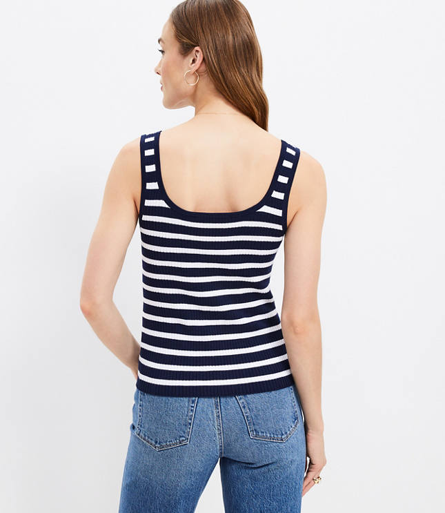 Stripe Ribbed Sweater Tank Top