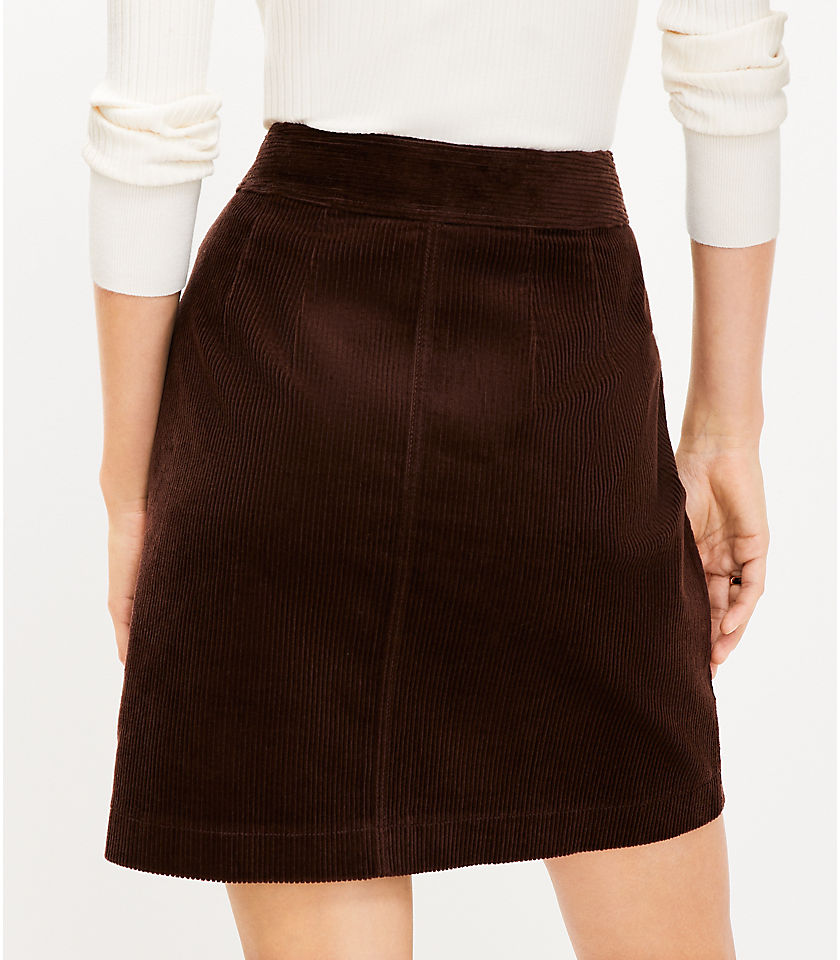 Corduroy Patch Pocket Skirt