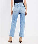 Petite Curvy High Rise Straight Jeans in Light Vintage Indigo Wash carousel Product Image 2
