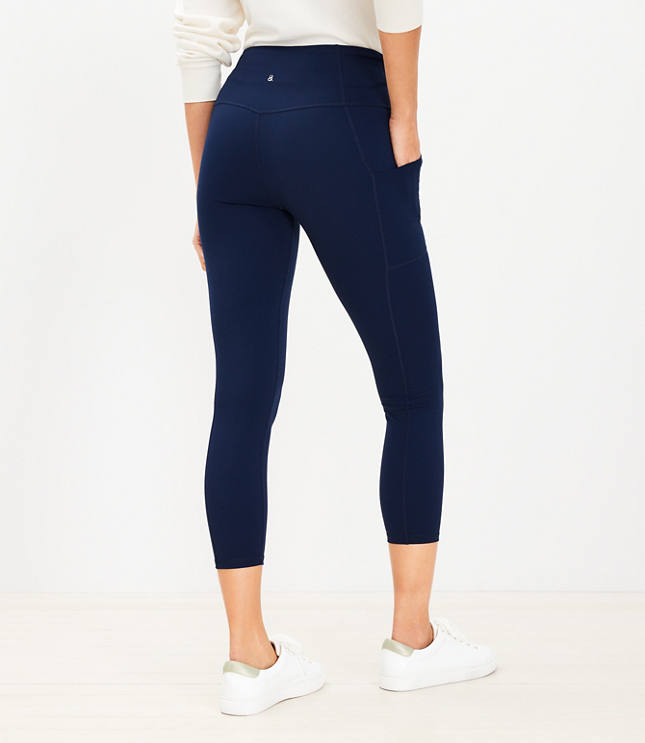 High-Waisted Side-Pocket 7/8-Length Leggings for Women