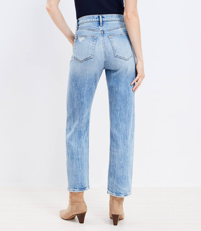 High Rise Straight Jeans in Light Vintage Indigo Wash