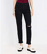 Petite Girlfriend Jeans in Washed Black carousel Product Image 1