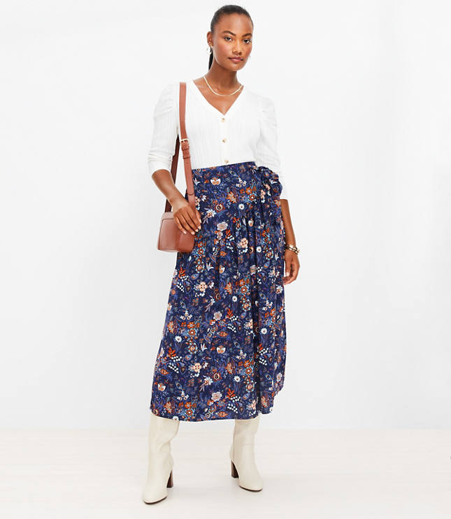 Garden Wrap Midi Skirt