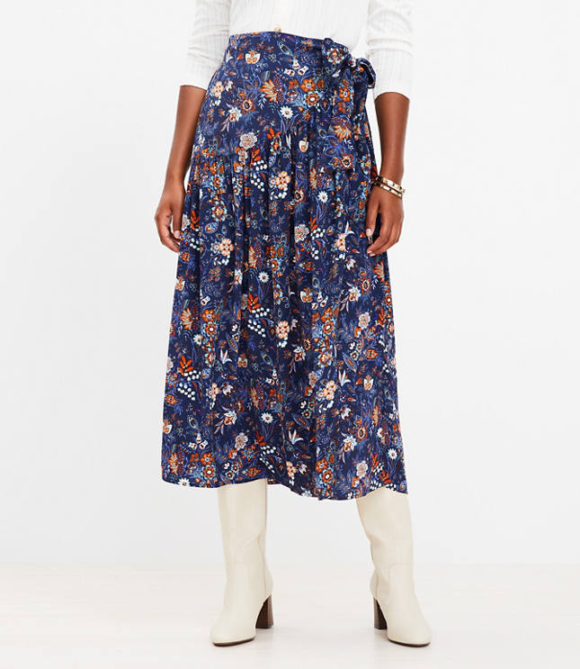 Garden Wrap Midi Skirt