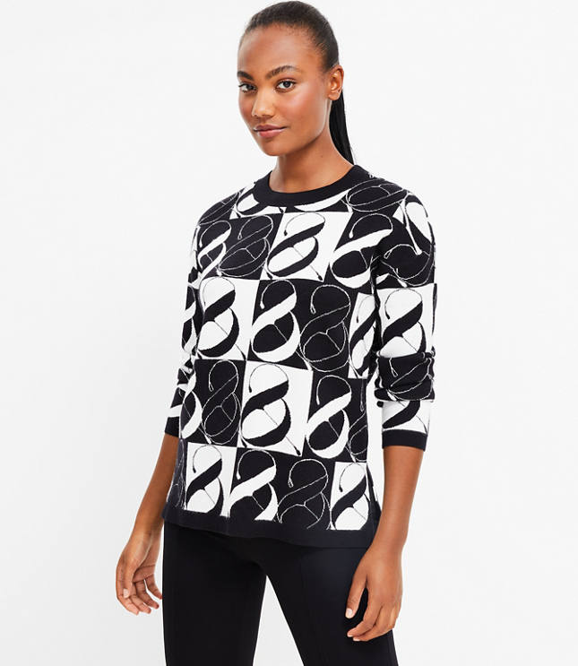 Lou & Grey Fair Isle Half Zip Tunic Sweater - Black