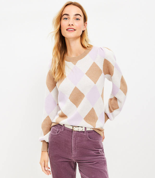 Ladies argyle outlet jumper