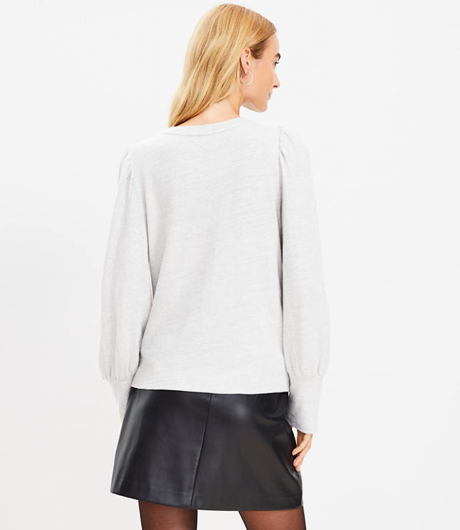 Sparkle Bow Cozy Puff Sleeve Sweatshirt carousel Product Image 3
