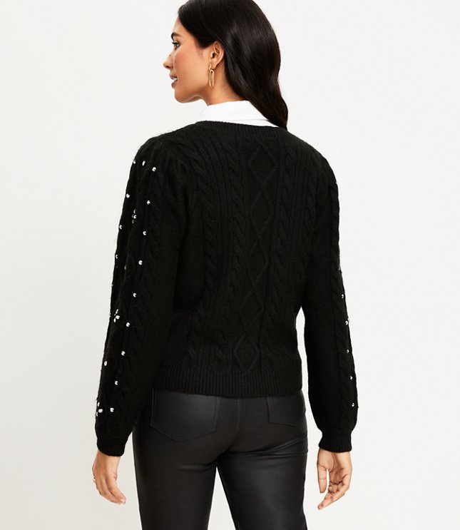 Jeweled Cable Cardigan