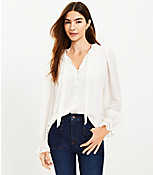 Clip Ruffle Tie Neck Blouse carousel Product Image 1