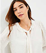 Clip Ruffle Tie Neck Blouse carousel Product Image 2