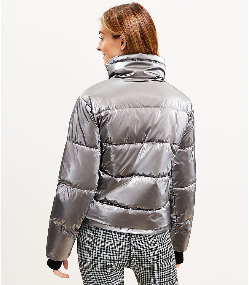 Lou & Grey Metallic Active Puffer Jacket