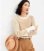 Petite Striped Puff Sleeve Sweater carousel Product Image 2