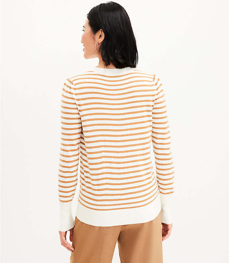 Petite Striped Puff Sleeve Sweater image number 2