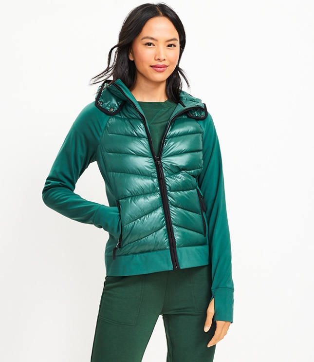 Lou & Grey Metallic Active Puffer Jacket