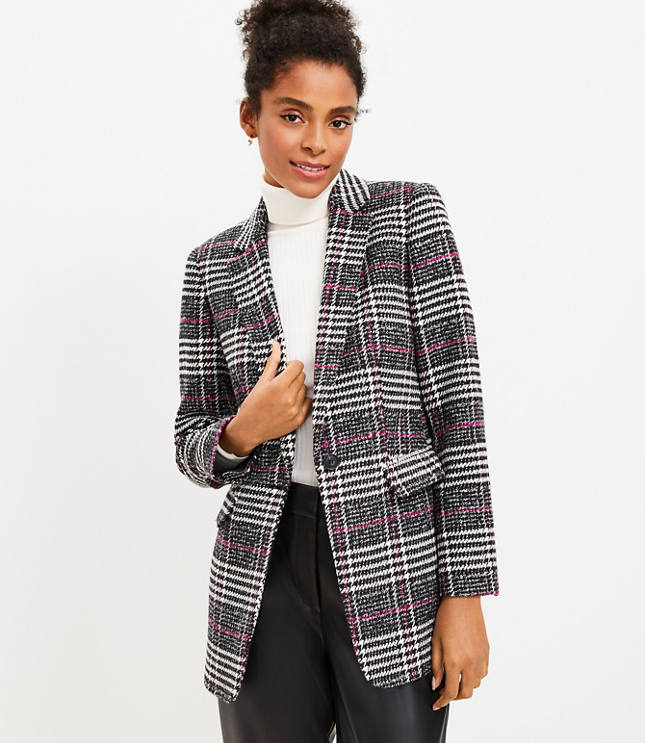 Petite Cozy Herringbone Coat