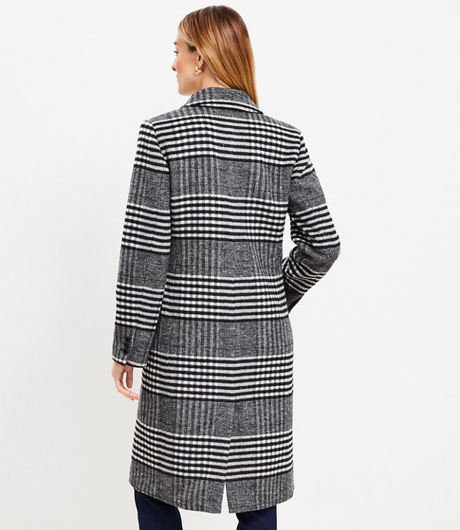 Petite Houndstooth Double Breasted Coat