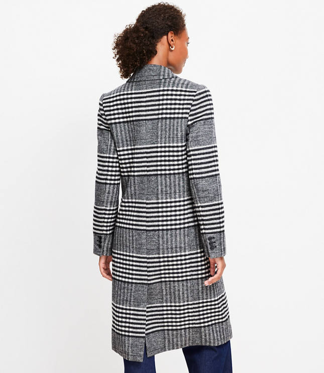 Petite Plaid Double Breasted Coat