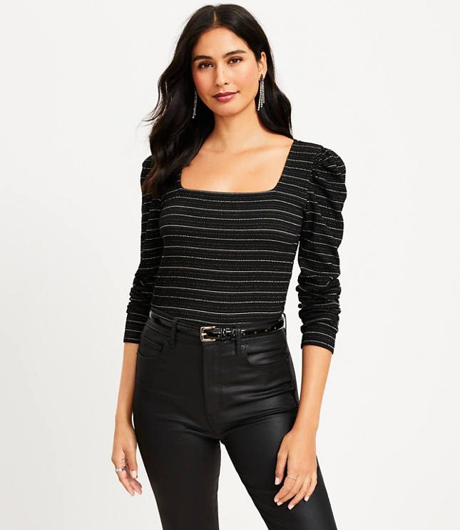 Koton Mädchen Crop Bluse - Puff Ärmel Mit Quadrat Ausschnitt