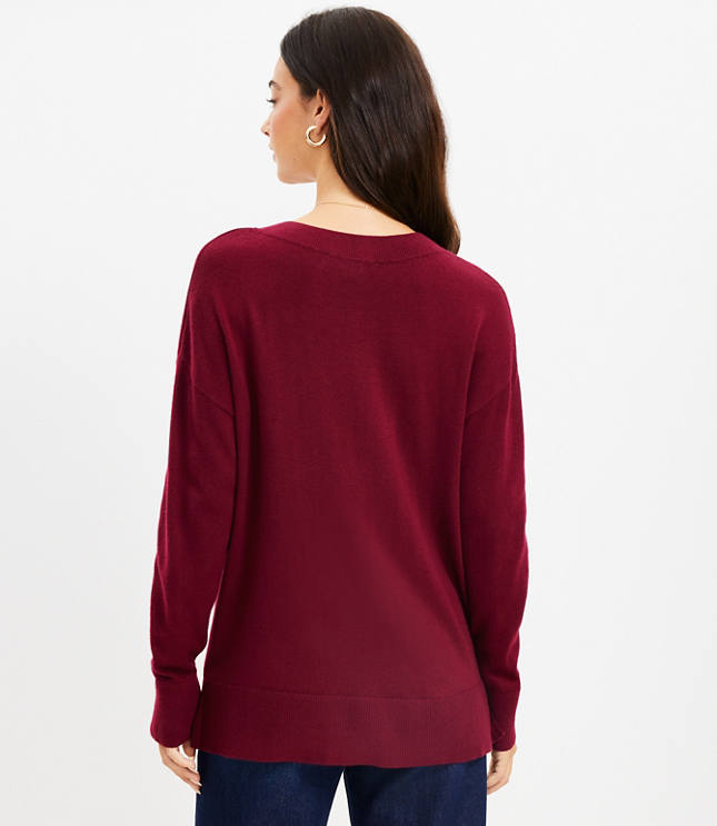 V neck clearance tunic sweatshirt