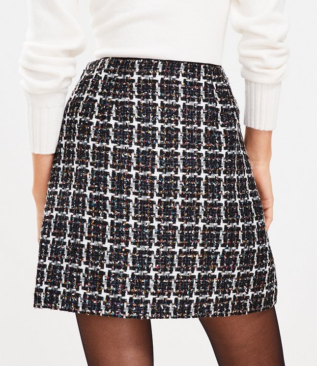 Shimmer Tweed Shift Skirt