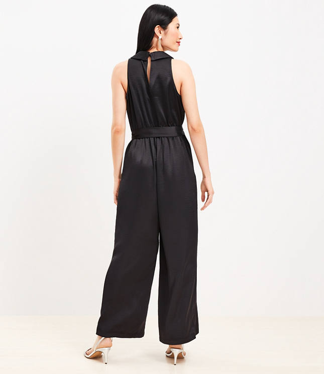 Satin Halter Wrap Jumpsuit