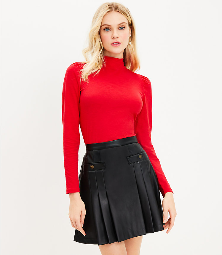 Puff Sleeve Mock Neck Top image number 0